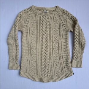 L.L. Bean chunky cable knit sweater in cream